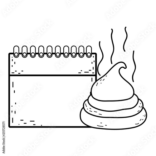 excrement joke with calendar fools day icon