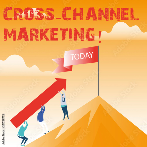 Text sign showing Cross Channel Marketing. Conceptual photo Engaging with customer across every digital channel photo