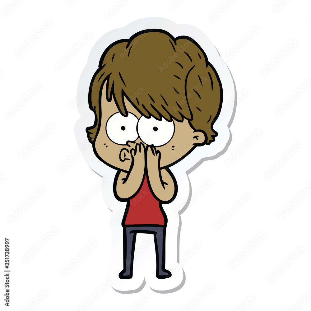 sticker of a cartoon woman sticker of a cartoon woman