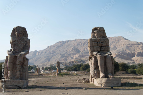 The Colossi of Memnon - two massive stone statues of Pharaoh Amenhotep III