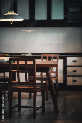 Abstract scene of old dinning room