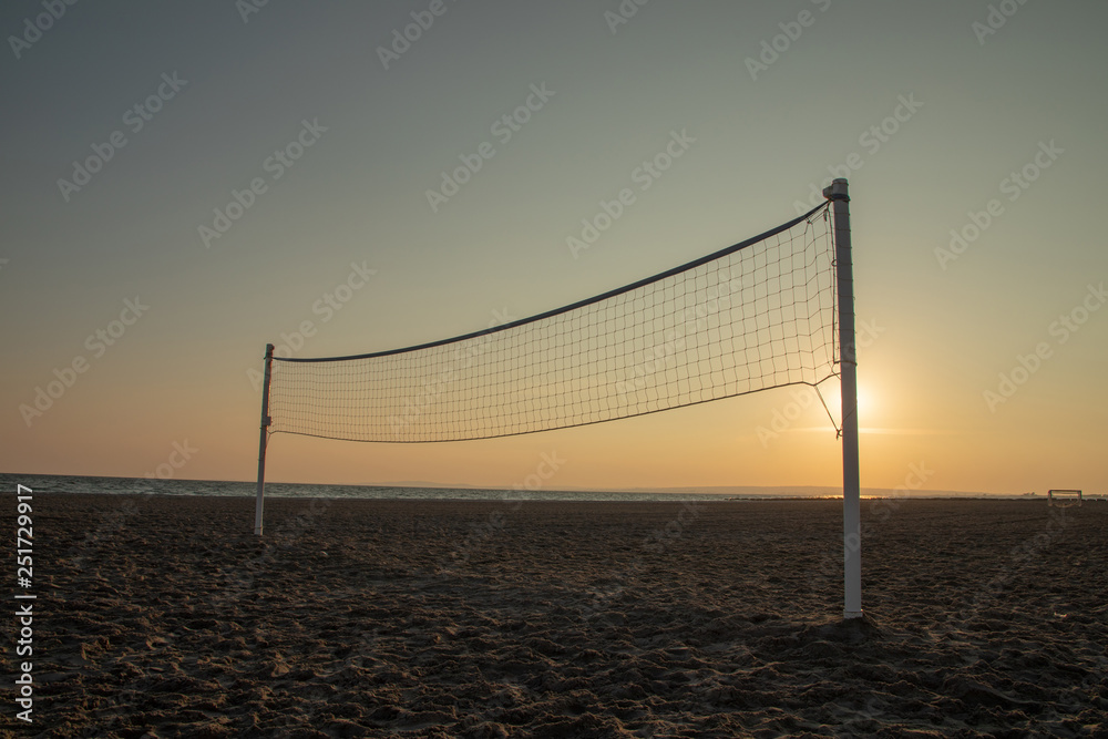 Volleyball net on the beach