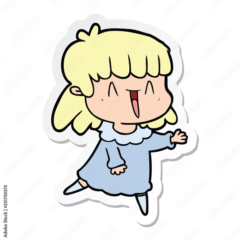 sticker of a cartoon woman