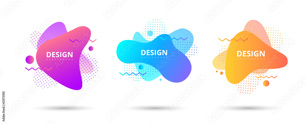 Set of blue, purple and orange abstract templates for design. Set of blue, purple and orange abstract templates for design.
