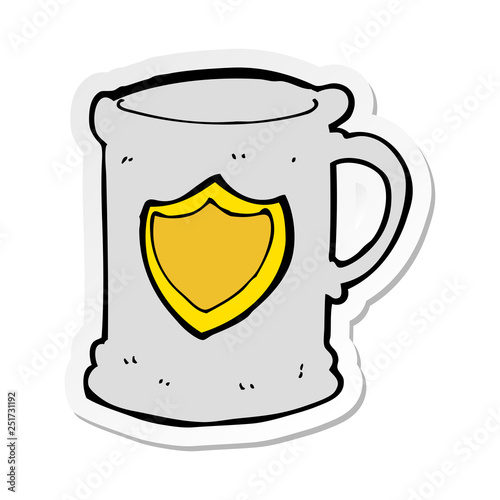 sticker of a cartoon tankard