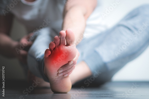man with pain in foot