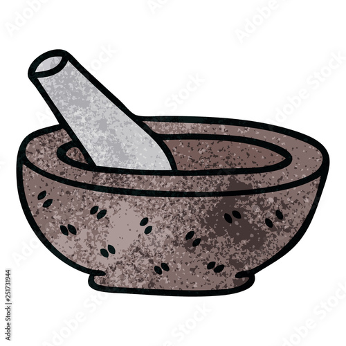quirky hand drawn cartoon pestle and mortar