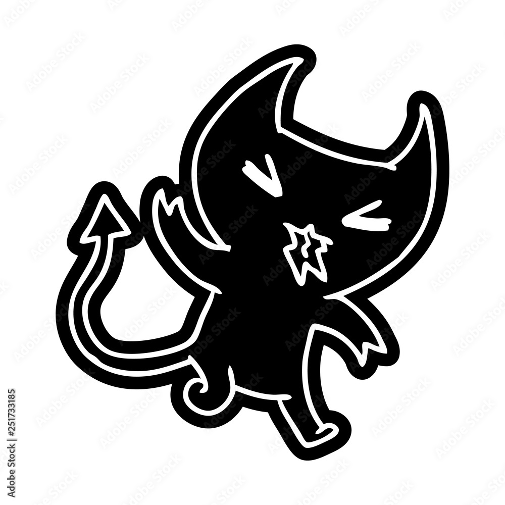 Fototapeta cartoon icon of a kawaii cute demon