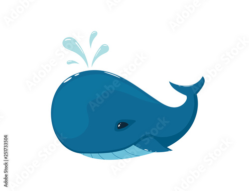 Whale on White Background