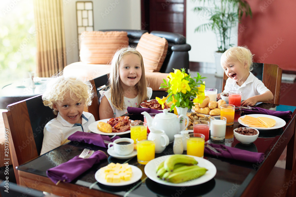 Healthy family breakfast for kids.