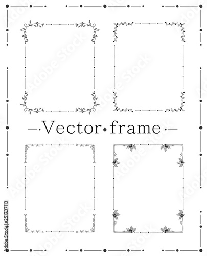 Hand drawn frame. Decorative elements, floral patterns.