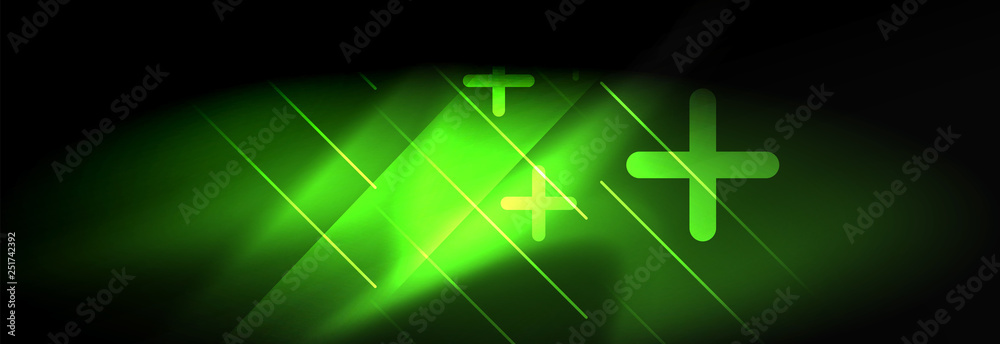 Obraz premium Neon glowing techno lines, hi-tech futuristic abstract background template with lines