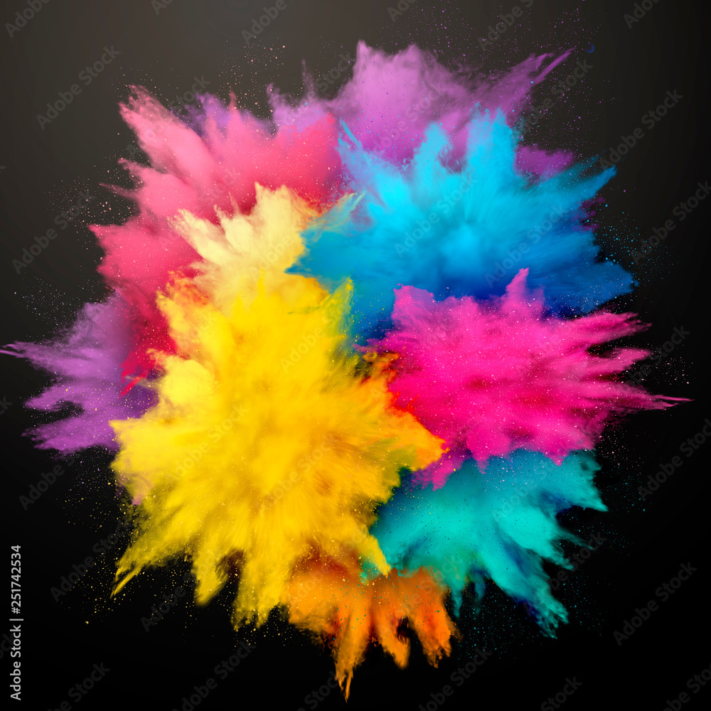 Exploding colorful powder effect Exploding colorful powder effect