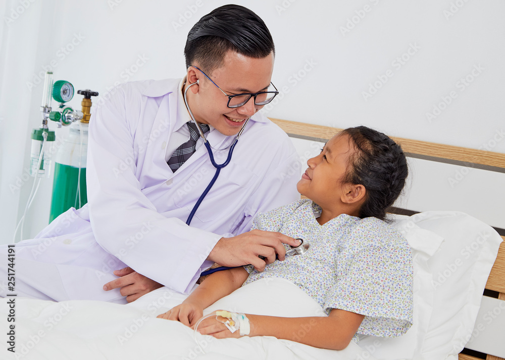 The doctor is treating the girl. The doctor is treating the girl.