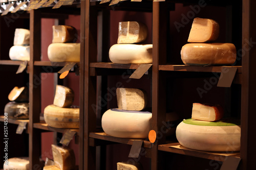 Assortment of tasty cheese ...