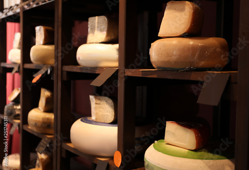 Assortment of tasty cheese ...