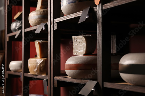 Assortment of tasty cheese ...