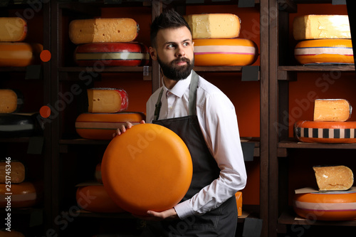 Male seller with delicious ...