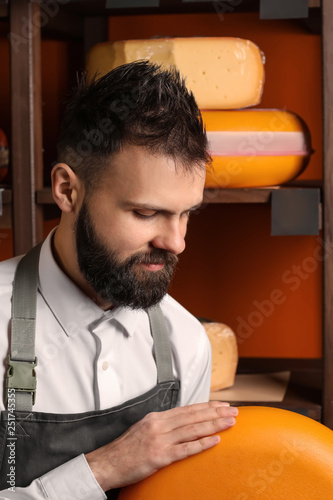 Male seller with delicious ...