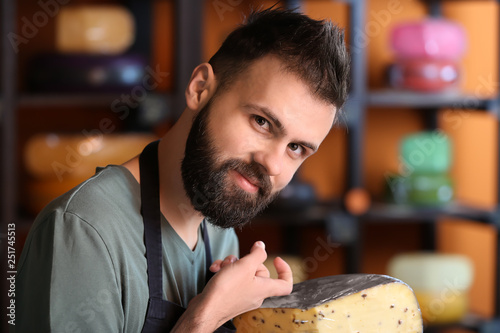 Male seller with delicious ...