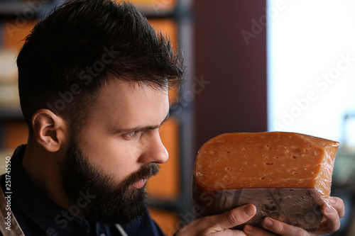 Male seller with delicious ...