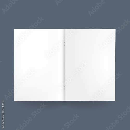The mock up of the realistic blank opened brochure