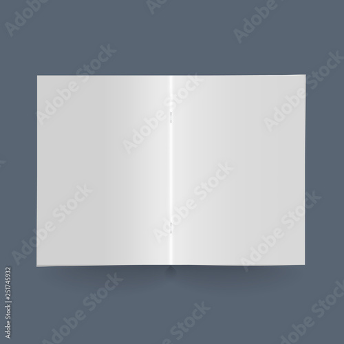 The mock up of the realistic blank opened brochure