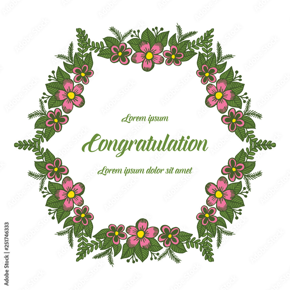 Vector illustration greeting congratulation with decorative frame flower hand drawn Vector illustration greeting congratulation with decorative frame flower hand drawn