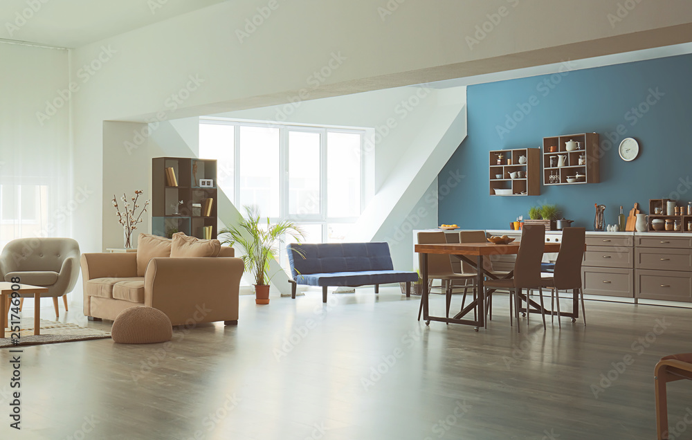 Fototapeta premium Wnętrze nowoczesnego apartamentu typu studio