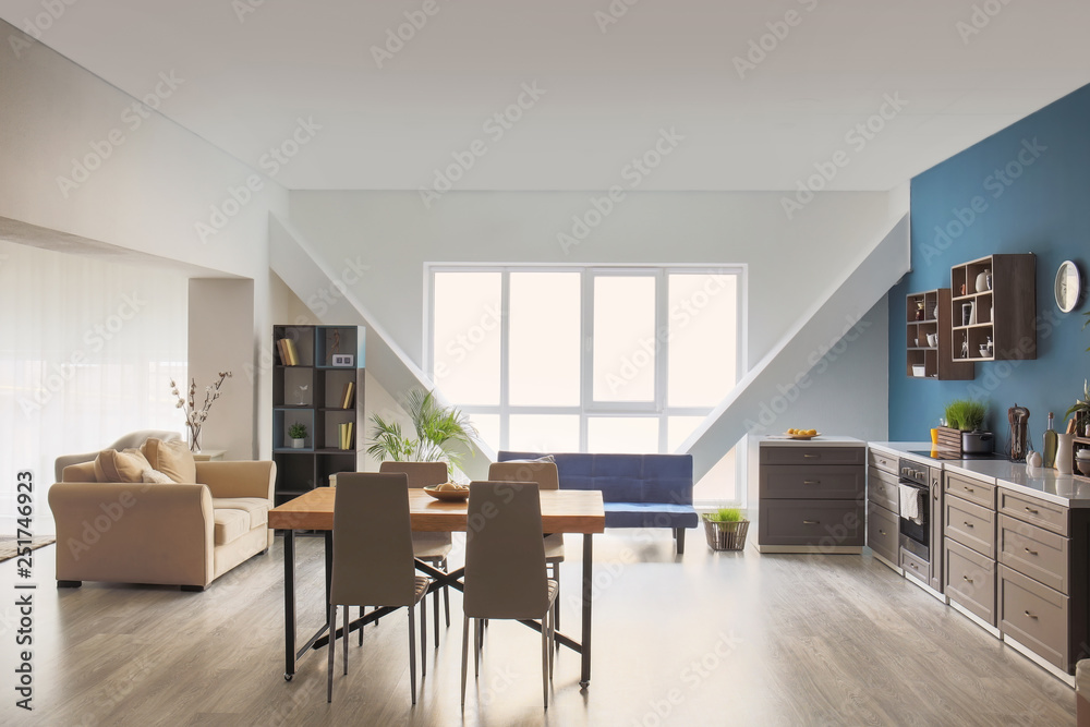 Fototapeta premium Interior of modern studio apartment