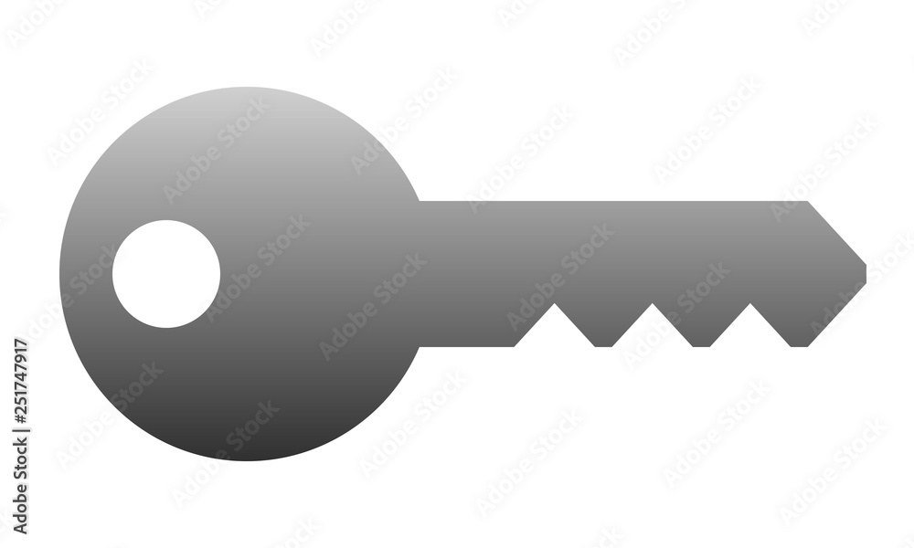 Key symbol icon - red gradient, isolated - vector Key symbol icon - red gradient, isolated - vector