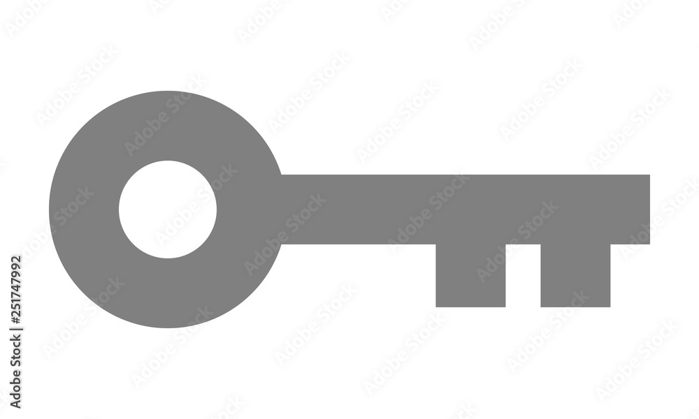 Key symbol icon - red simple, isolated - vector Key symbol icon - red simple, isolated - vector