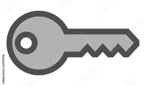 Key symbol icon - red with outline, isolated - vector © visart