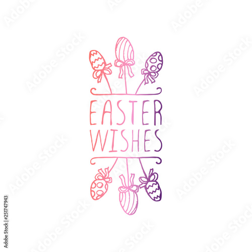 Handdrawn Typographic Easter Element on White Background © Marianna S.