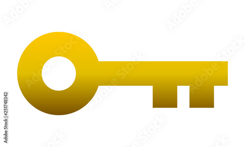 Key symbol icon - golden gradient, isolated - vector