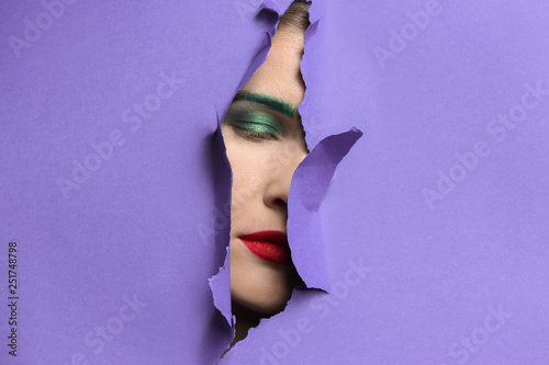 Beautiful woman with bright...