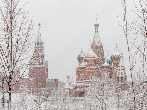Photography View on Moscow Kremlin in winter, Russia
