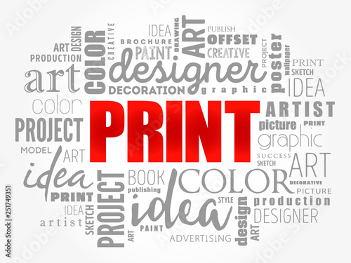 PRINT word cloud, creative business concept background