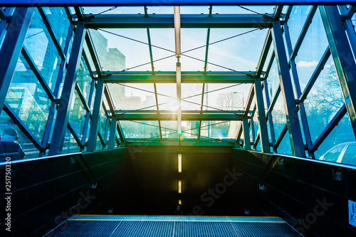 Subway entrance in the evening