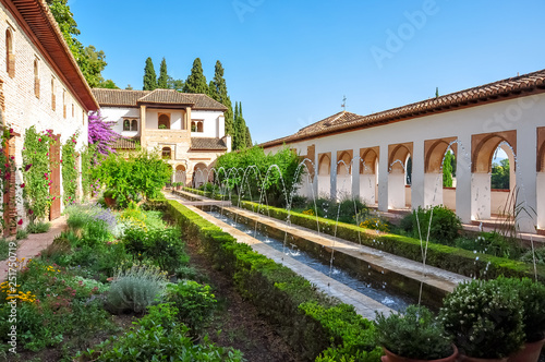 Generalife gardens at Alhambra, Granada, Spain
