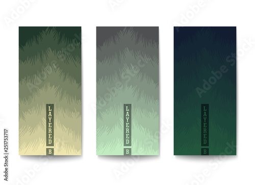 Set of modern backgrounds layered effect