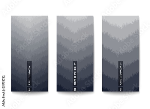 Set of modern backgrounds layered effect