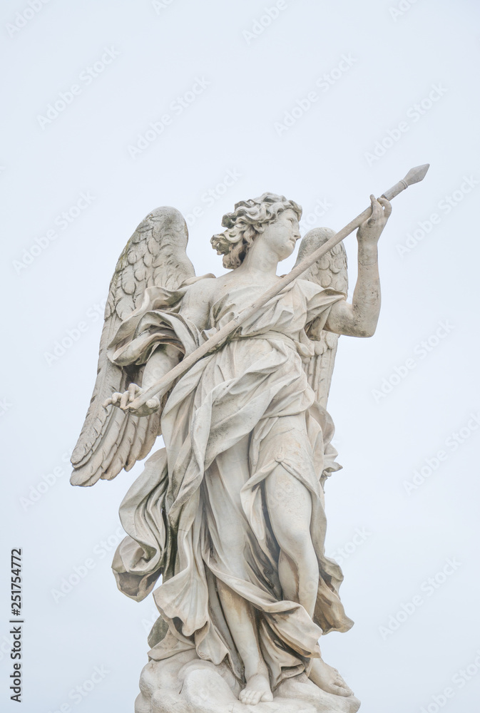 Bernini statue of angel in Rome, famous turist place in Italy.