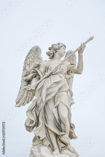Bernini statue of angel in Rome, famous turist place in Italy.