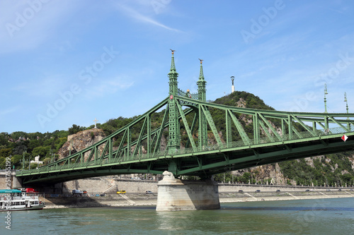Photography Liberty bridge and Gellert hill Budapest Hungary