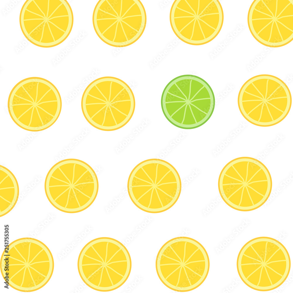 seamless background with slices of lemon