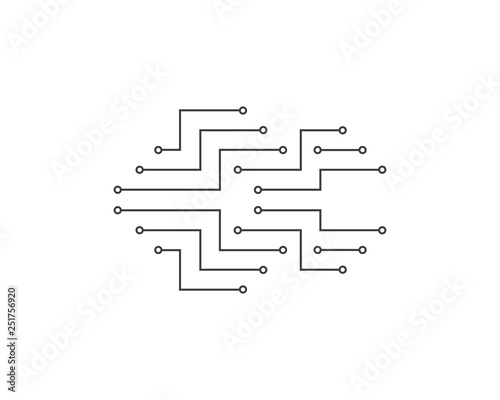 circuit technology logo template vector icon illustration design  photo