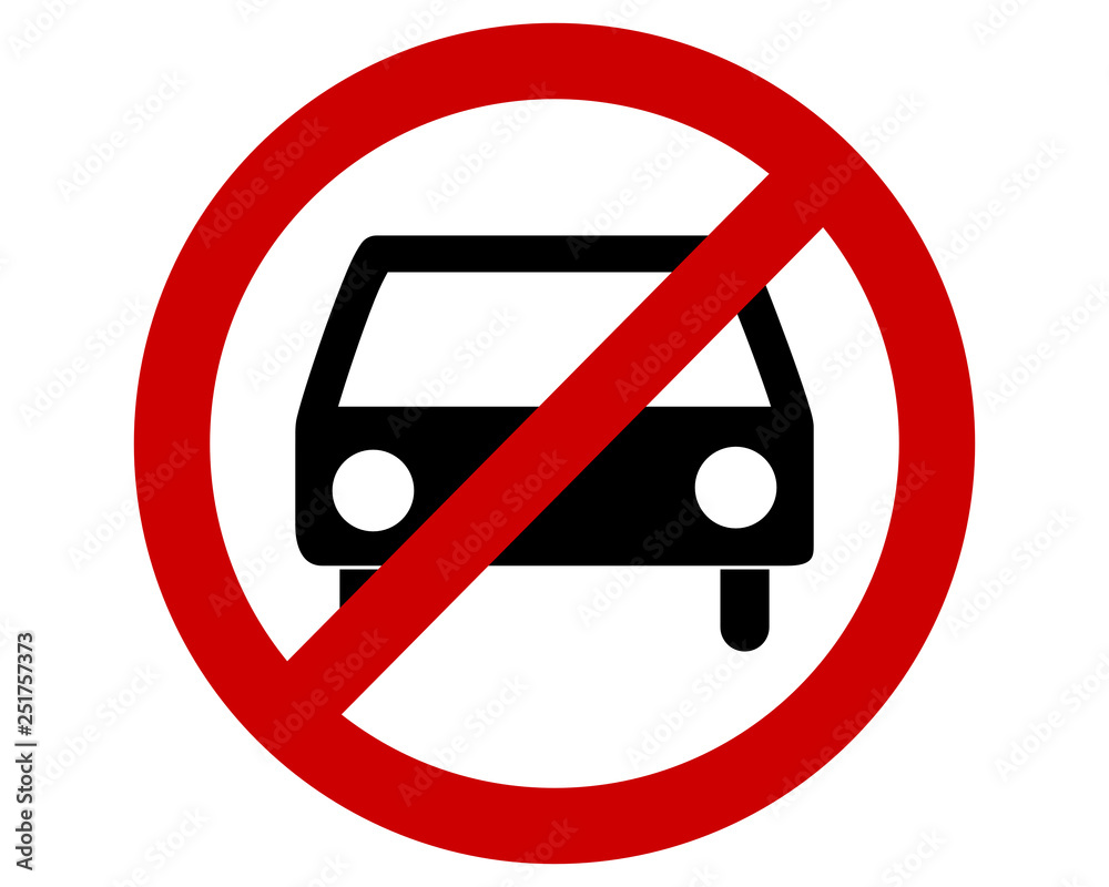 Warnschild mit PKW Warnschild mit PKW