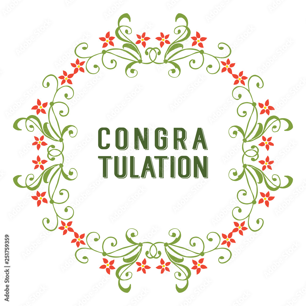 Vector illustration leaf flower frame style for write congratulation hand drawn Vector illustration leaf flower frame style for write congratulation hand drawn