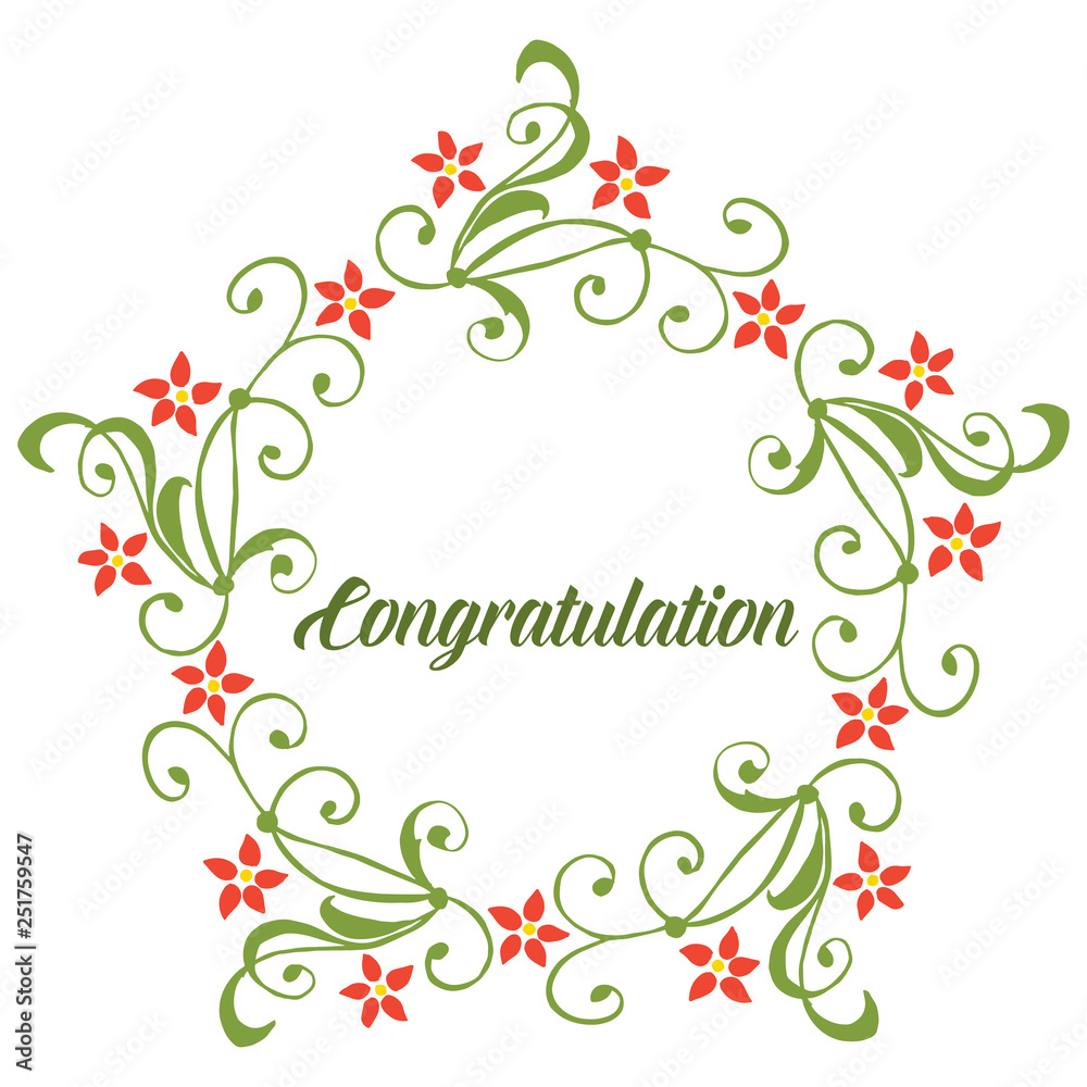 Vector illustration leaf flower frame style for write congratulation hand drawn Vector illustration leaf flower frame style for write congratulation hand drawn